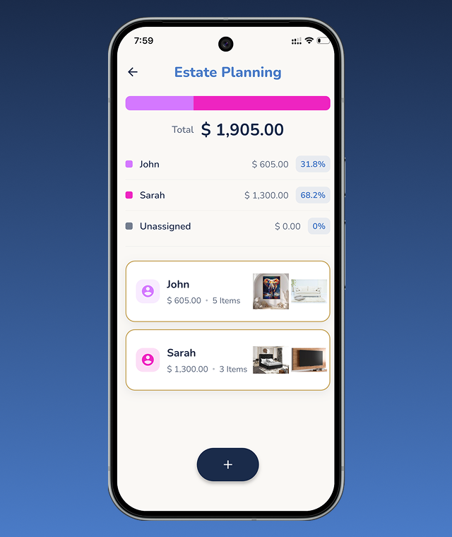 VaultTag heir assignment screen