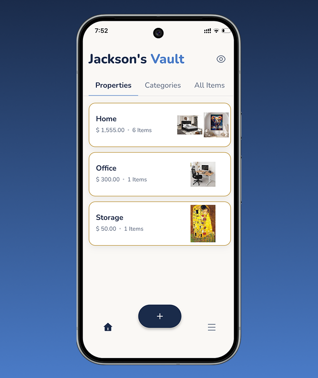 VaultTag item organization and categories